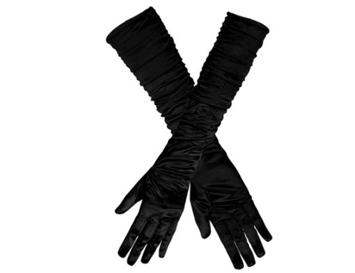 handschoen satijn zwarte kronkels