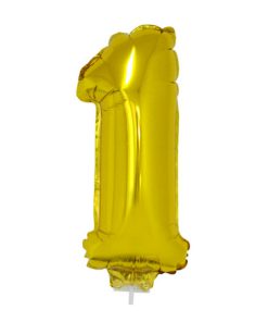 folieballon cijfer 1 goud
