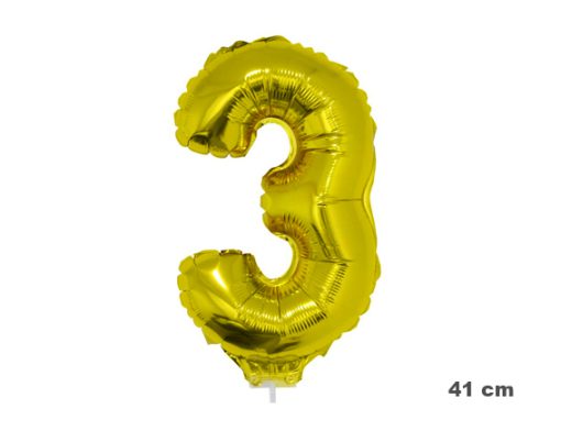 folieballon cijfer 3 goud