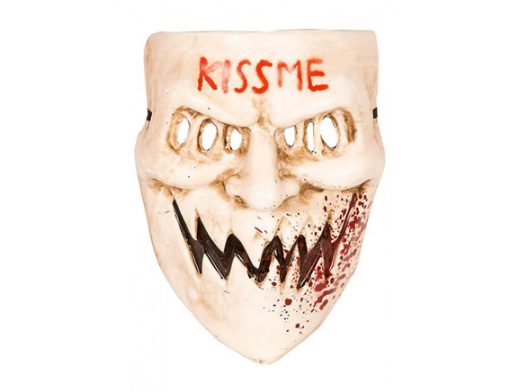 Kiss me horror masker wit