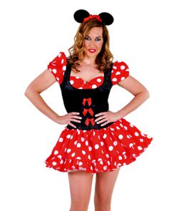 Minnie mouse jurk Rood met witte bollen