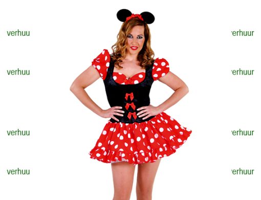 Minnie mouse jurk Rood met witte bollen