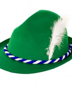 Tirol hoed groen met witte pluim