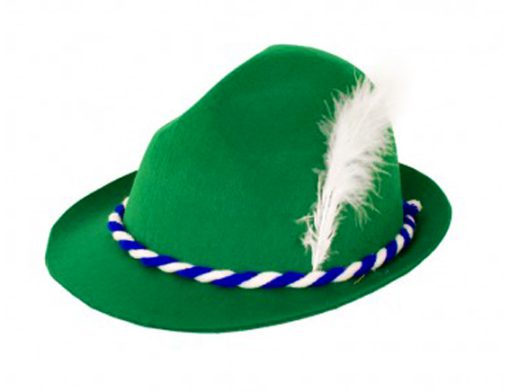Tirol hoed groen met witte pluim