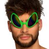Alien groene bril grote glazen
