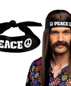 Peace hoofdband zwart wit