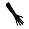 Lange zwarte satijnen handschoenen