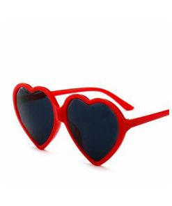 Hartenbril rood met zwarte glazen