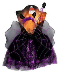 Verkleedset halloween vleeurmuisje zwart paars kids ONE SIZE