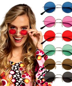 Multicolor hippie rond sixties bril