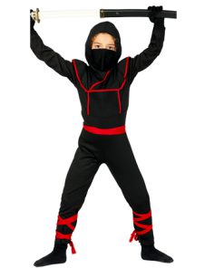 Ninja zwart rood kind