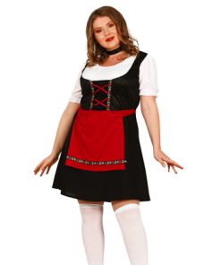 Tirol dirndl jurk zwart rood